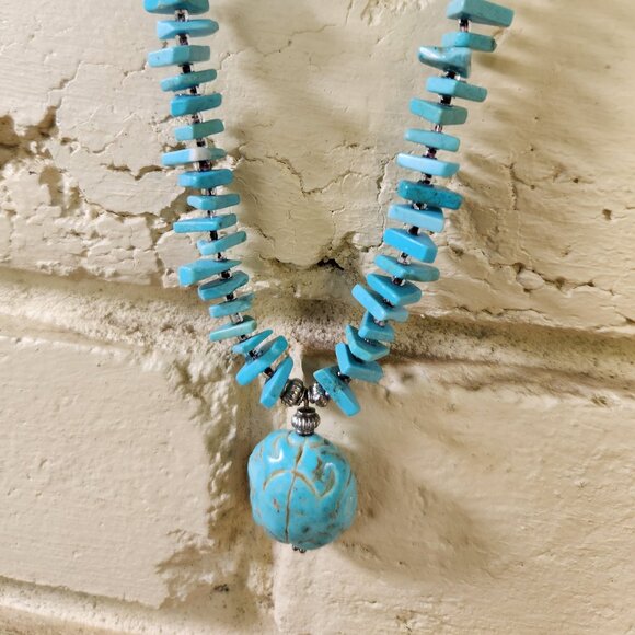 New WOMENS Turquoise  Necklace 20in - Picture 1 of 3